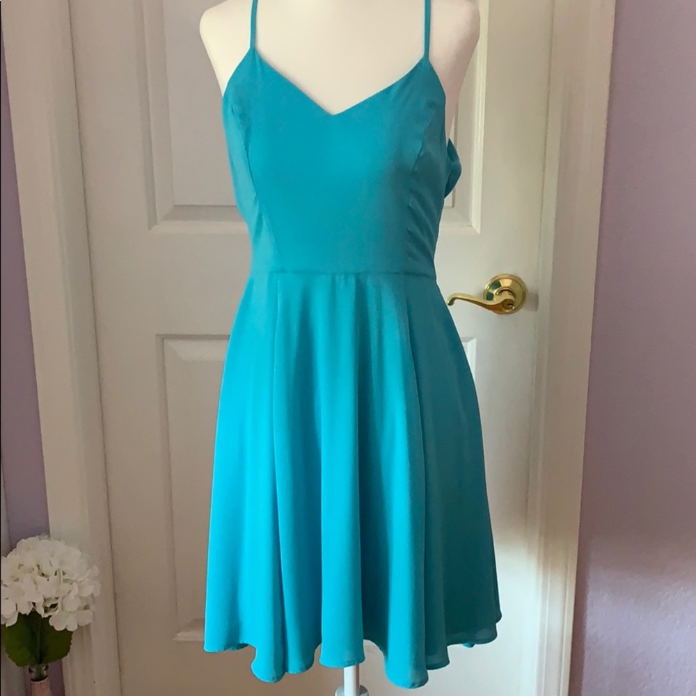 Express sundress teal blue
